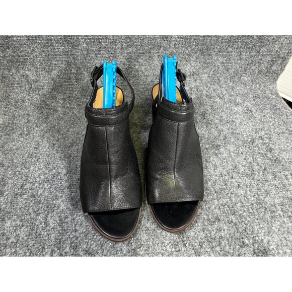 Franco Sarto Harlet Women’s 9M Heels Black Leather Open-Toe Slingback - Picture 7 of 16